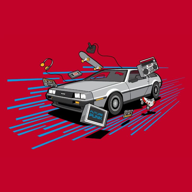 Delorean Oldtimer Youngtimer Retro Future bleu 80s