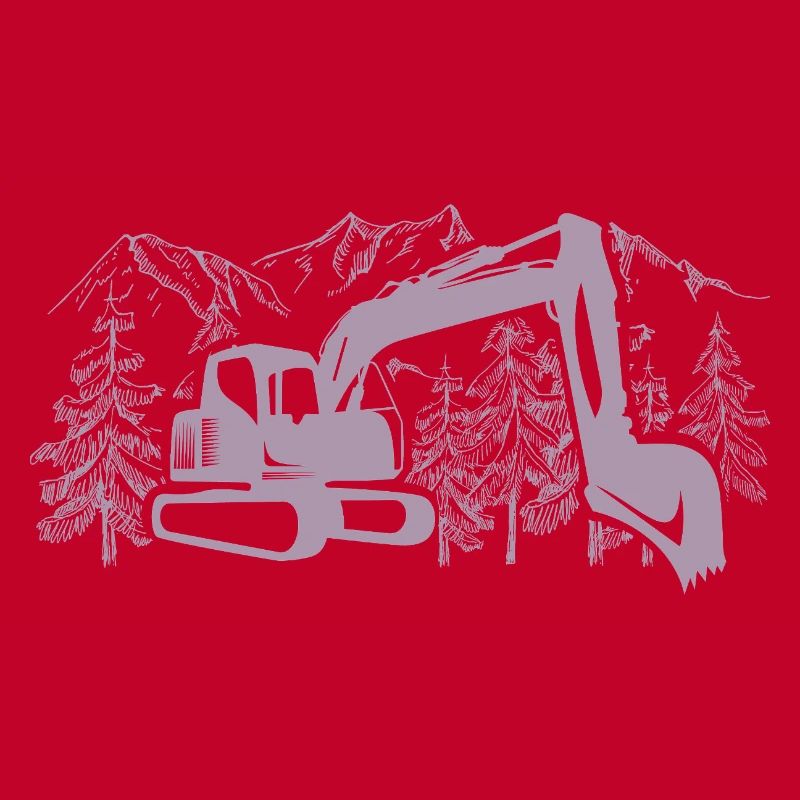 Bagger Silhouette Baugeräteführer Arbeit