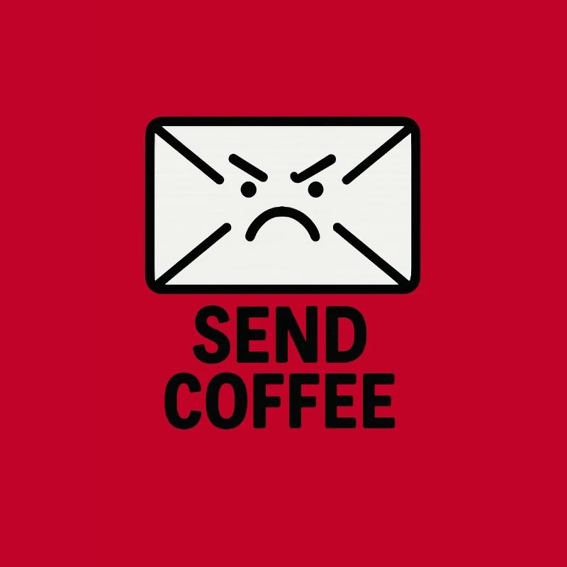 Wütender Brief mit Kaffee