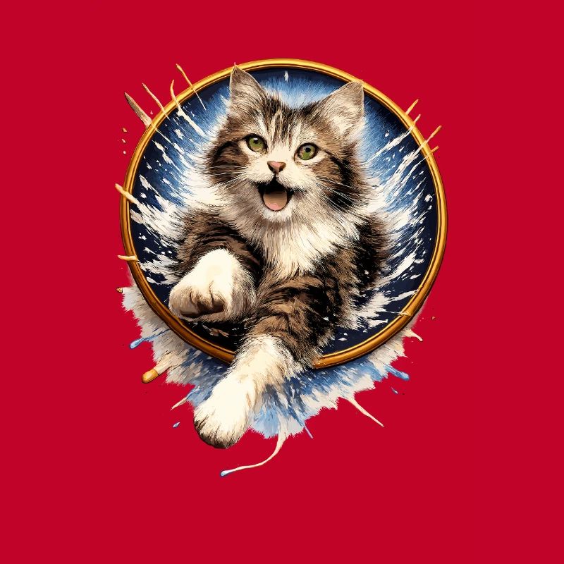 Saut de l’anneau pour chat dans un éclaboussure d’eau