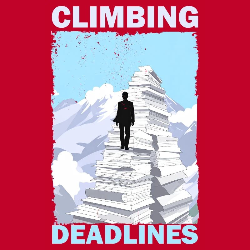 Climbing Deadlines – Funny Office Workload Mountai