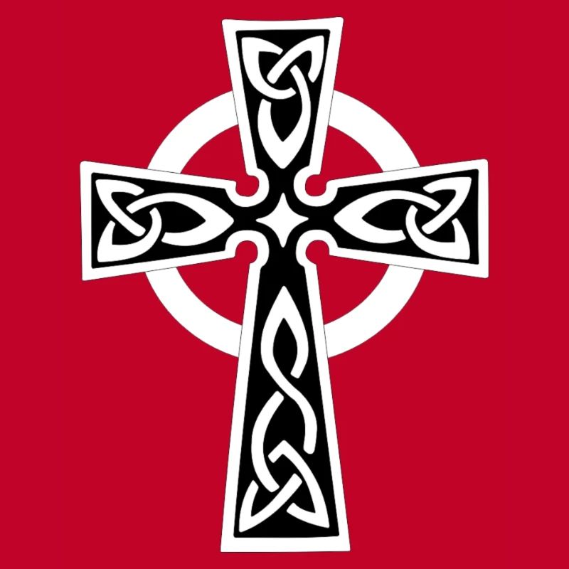 Weißes keltisches oder keltisches Kreuz