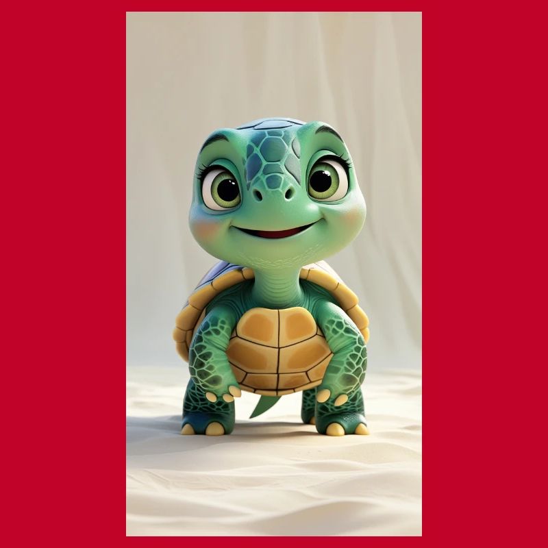Whimsical 3D Animated Turtle