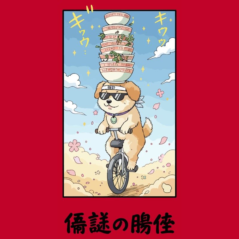 Noodle Stack Pup on Unicycle