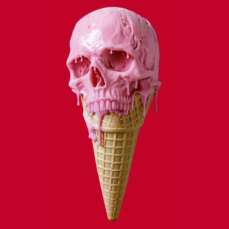 Pink Skull Eiscreme Kunst