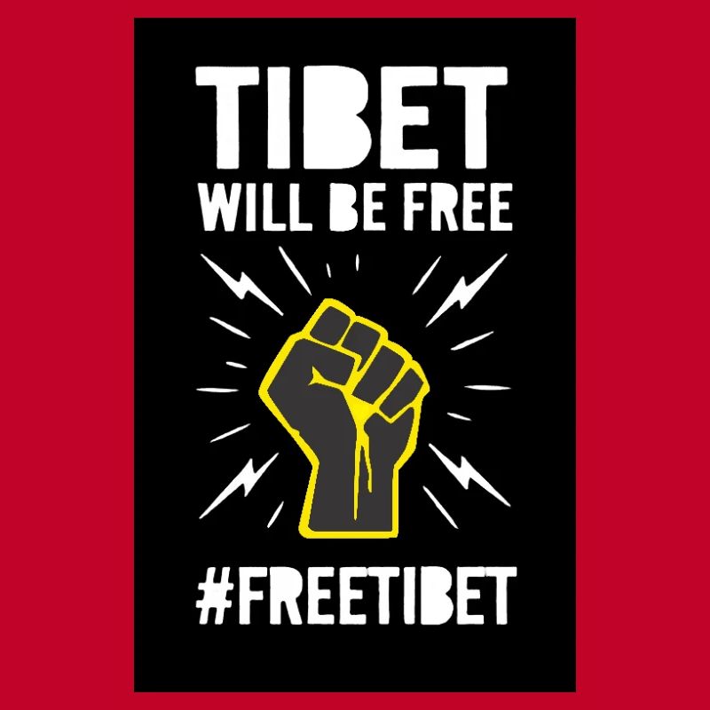 Le Tibet sera libre. Conception de protestation.