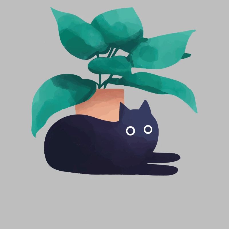 Katzen vor Blumentopf