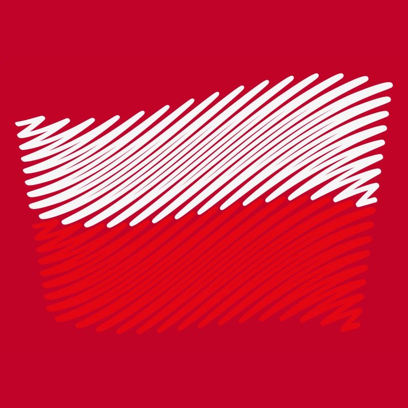Poland Flag Scribble (White - Red)
