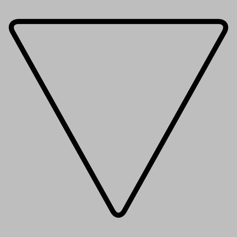Triangle with rounded corners as a warning sign