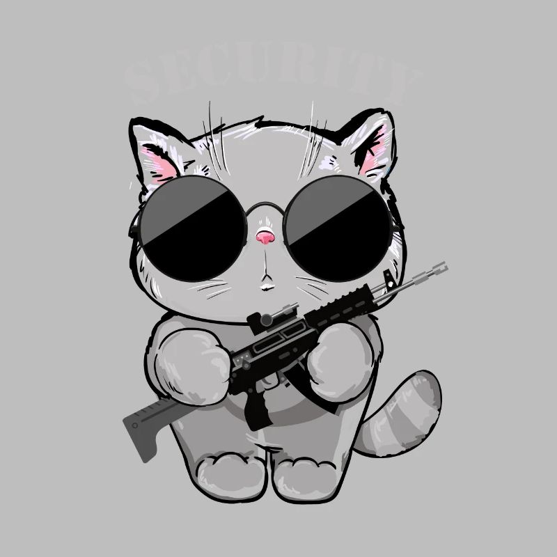 Agent de sécurité Cat avec pistolet