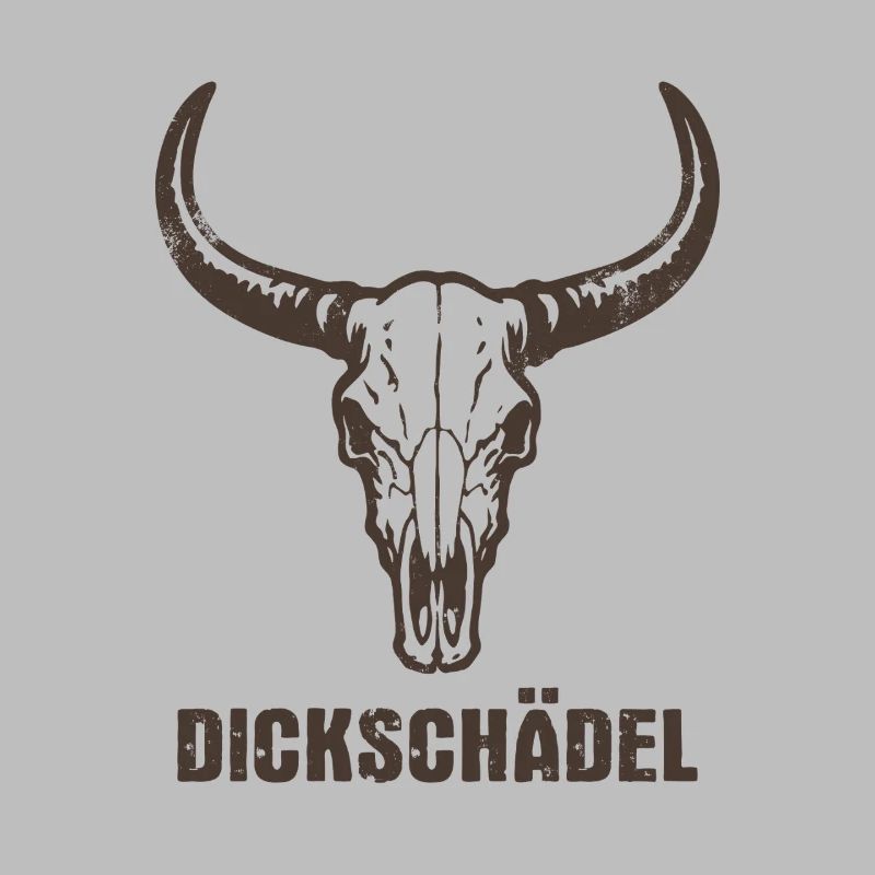 Stierkopf Schädel mit Hörnern - Dickschädel