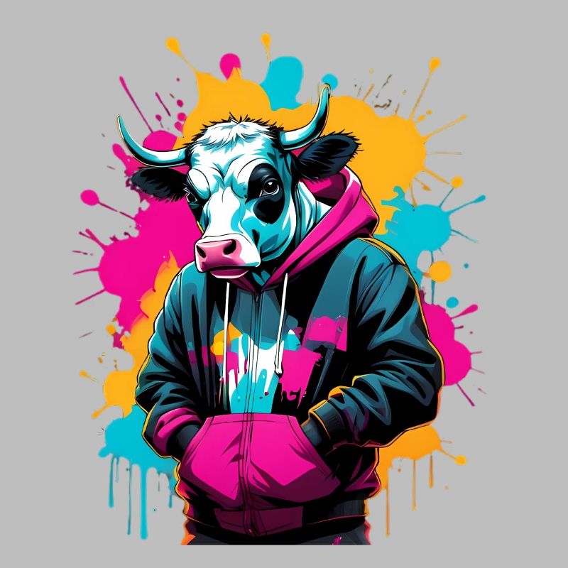 Vache graffiti en sweat à capuche