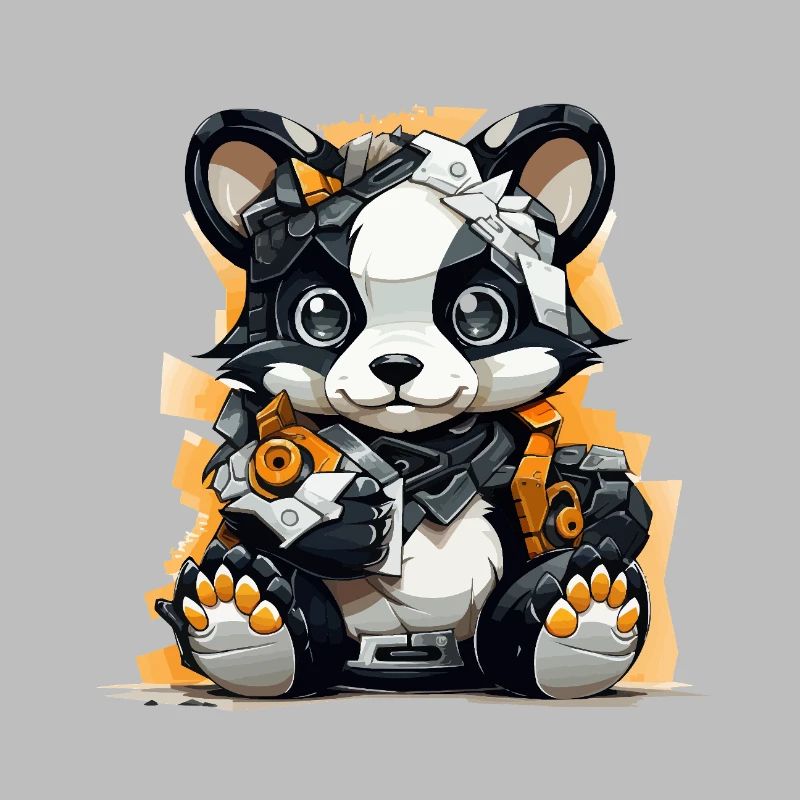 Panda Robo avec outils de construction