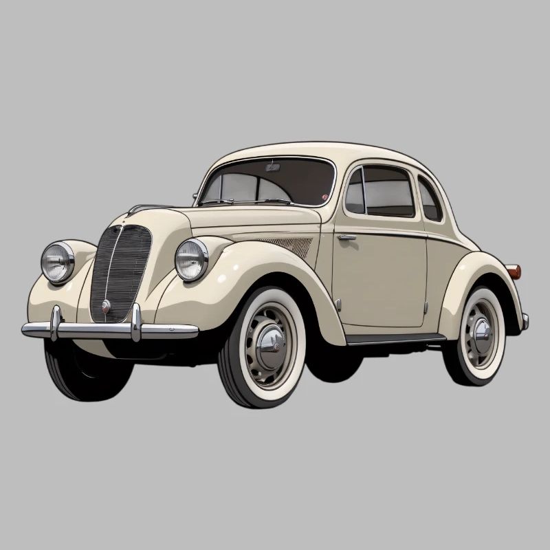 Beige Oldtimer Coupé Artwork