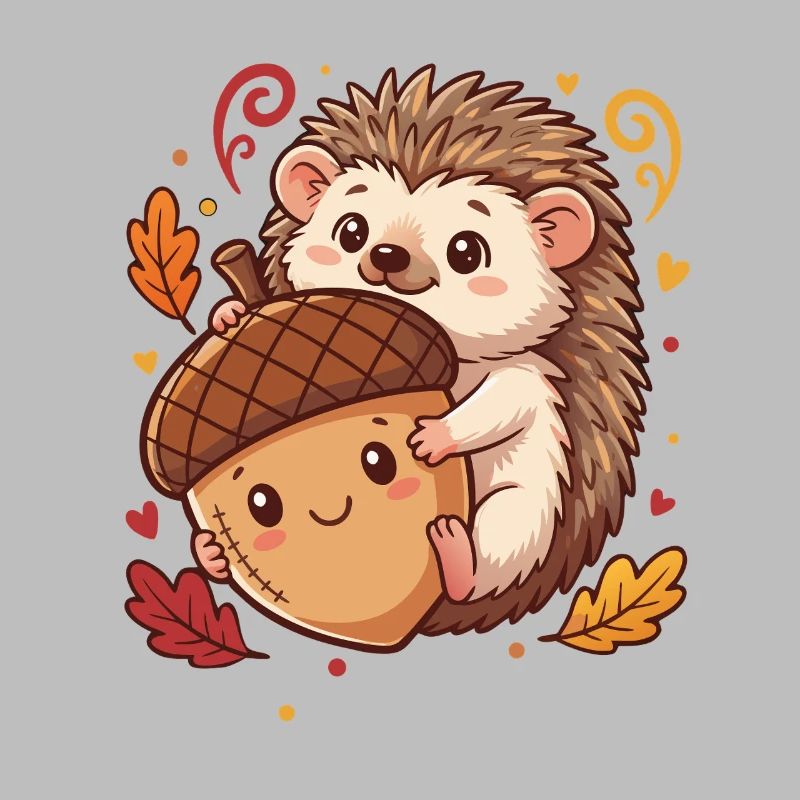 Süßer Igel mit Eichel Herbst