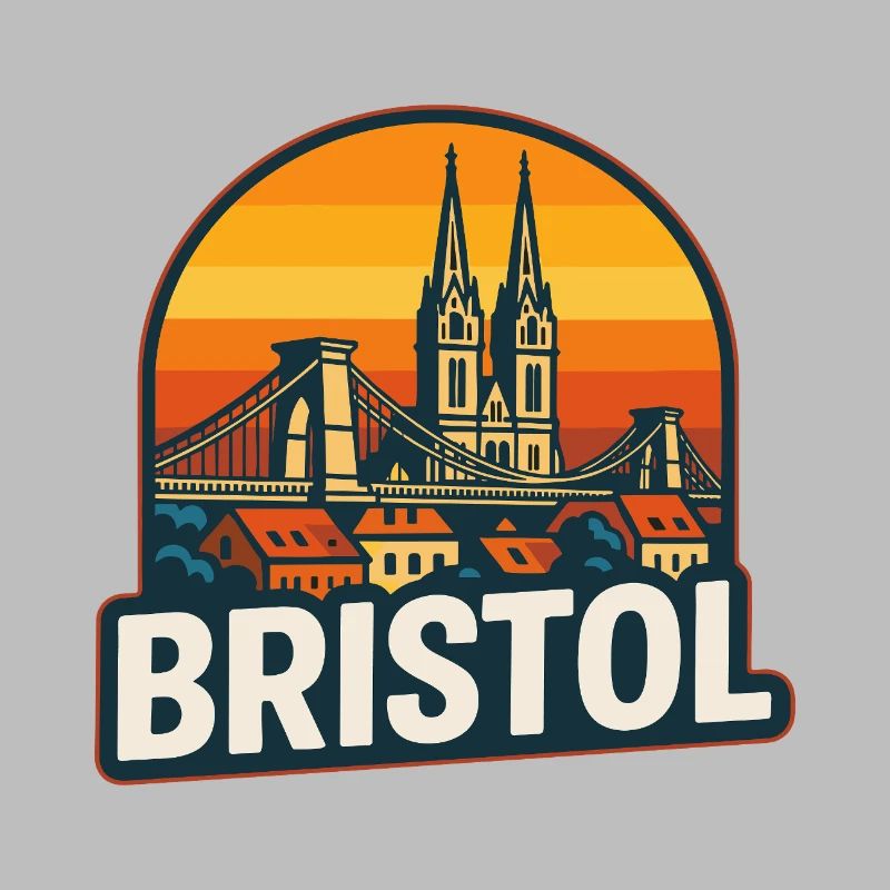 Conception du pont suspendu rétro Bristol Sunset