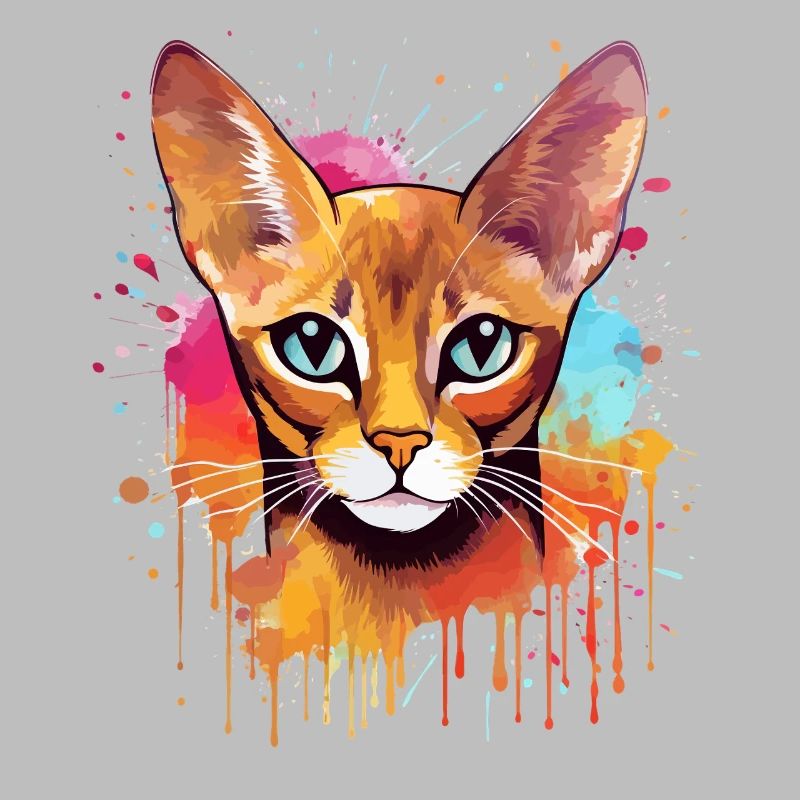 Bunte Spritzkunst-Abessinerkatze