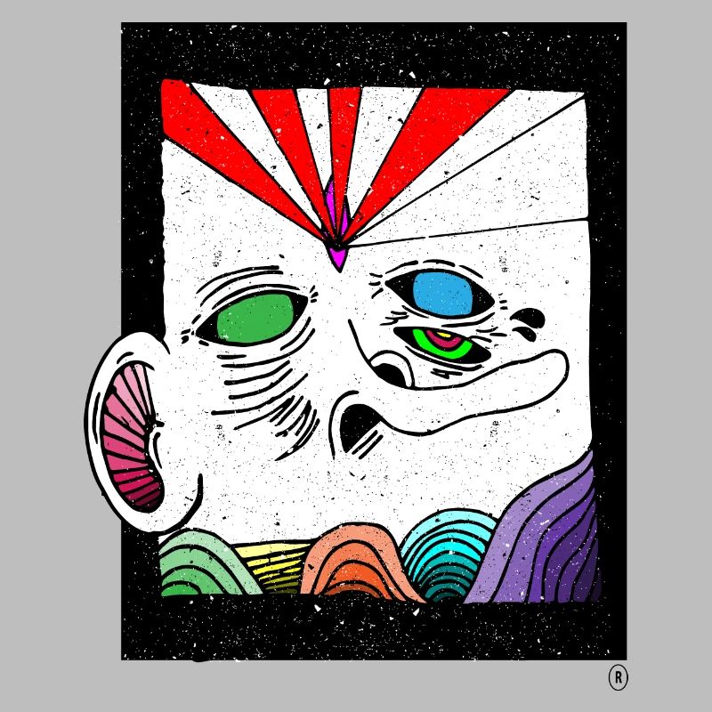 chemise cadeau art visage abstrait