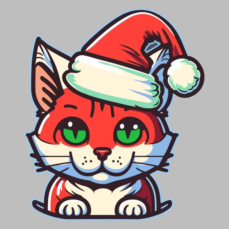 Wunderschönes Weihnachtskatzendesign, ein ausgezeichneter Weihnachtsmann