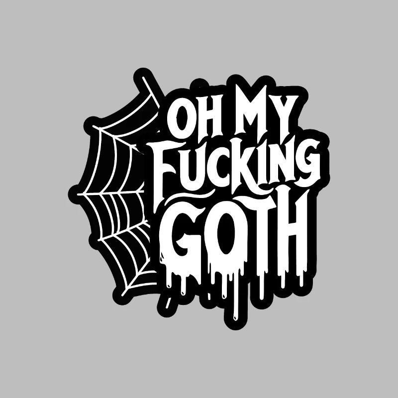 Edgy Gothic Slogan Tee - Bold Statement Spiderweb
