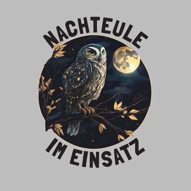 Nachteule im Einsatz Eule Vollmond Nachtdienst