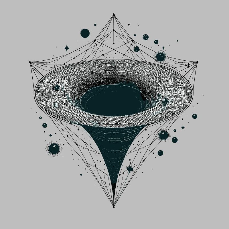 Entonnoir de trou noir dans l’espace