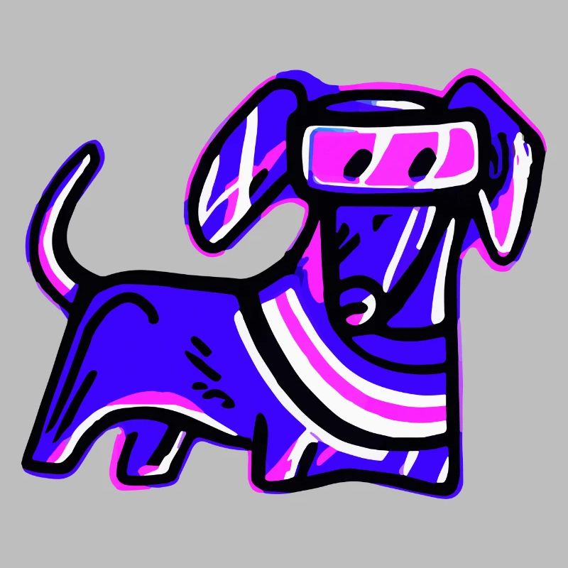 90s Dachshund Synthwave Dog Gift Viennese