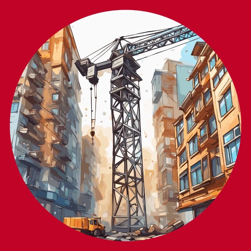 Crane / construction site / winch / crane system