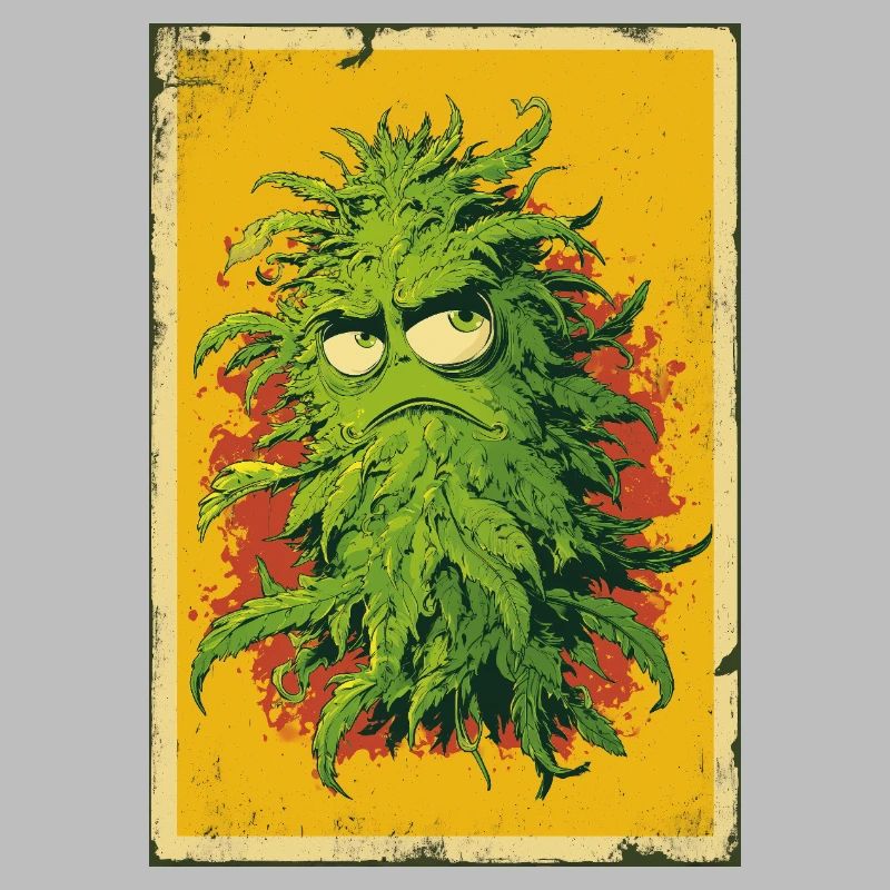 Grumpy Leaf Pop Art Cannabis