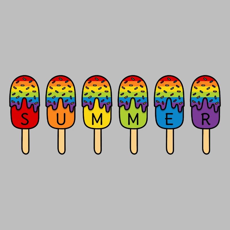 Summer - Regenbogen - Eis essen - Sommer - Eis
