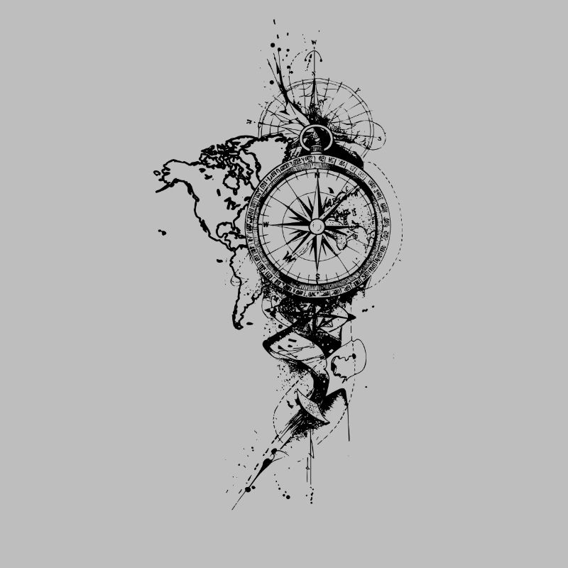 Compass Black Map