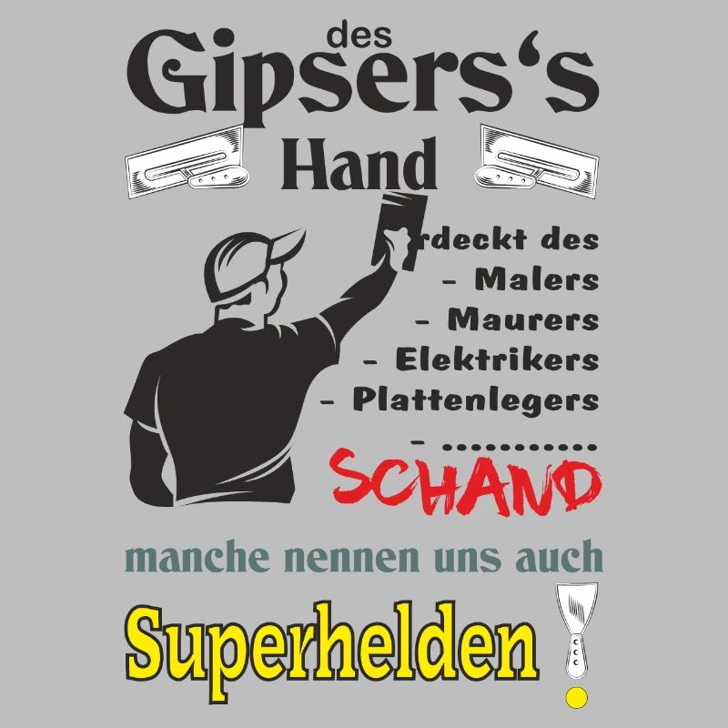 Gipser mit Gipsershirt die  Superhelden Handwerker