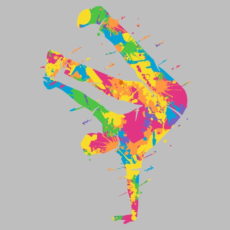 Breakdancing Colorful Breakdancer Boys Breakdance