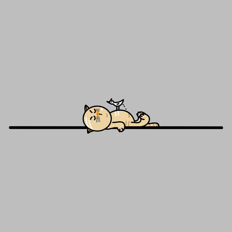 Drôle de chat avec mouette