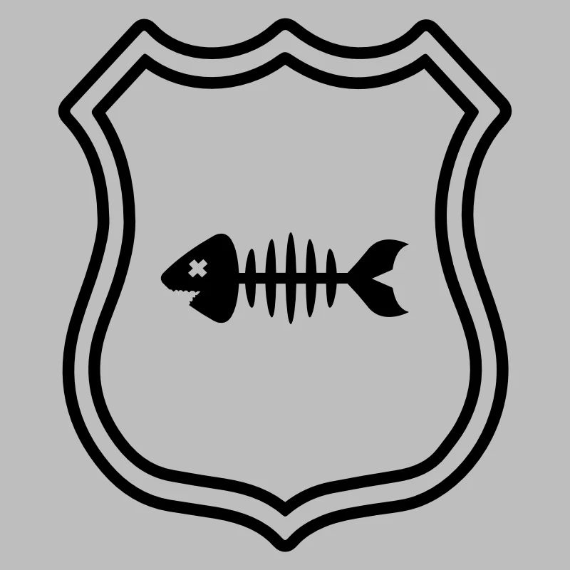 Fisch Wappen Knochen Gräte