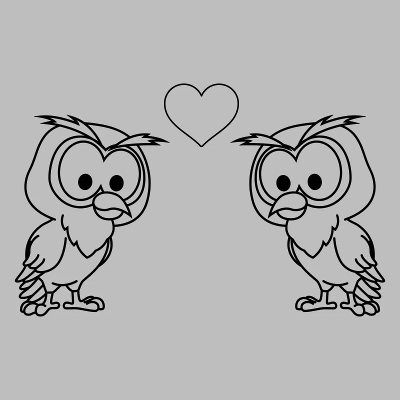 Eule Comic Paar liebe