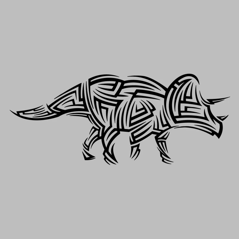 Tatouage tribal Dinosaur Triceratops