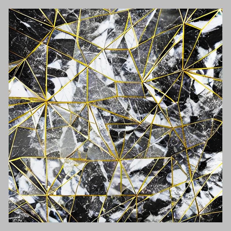 Marble Black Gold Geometric Pattern