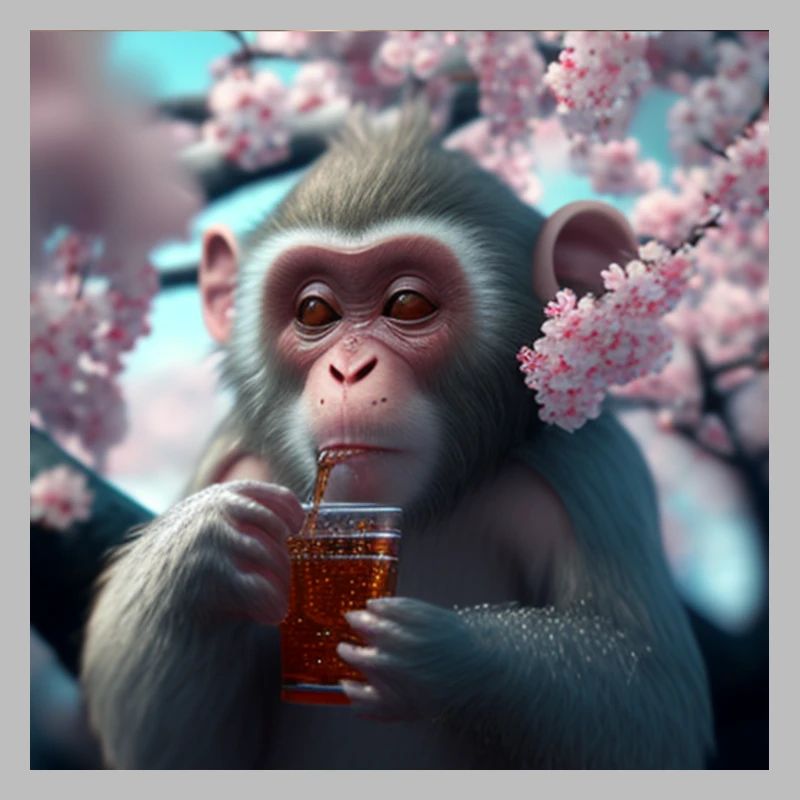 Monkey with drink gift