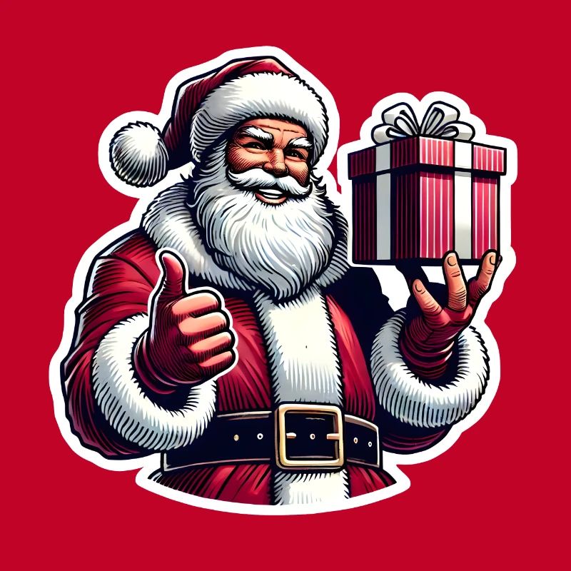 Weihnachtsmann mit Geschenk