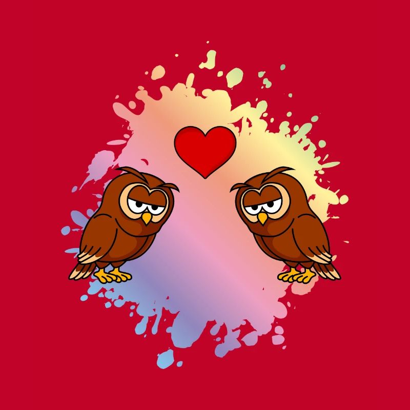 Eule Comic Paar Liebe