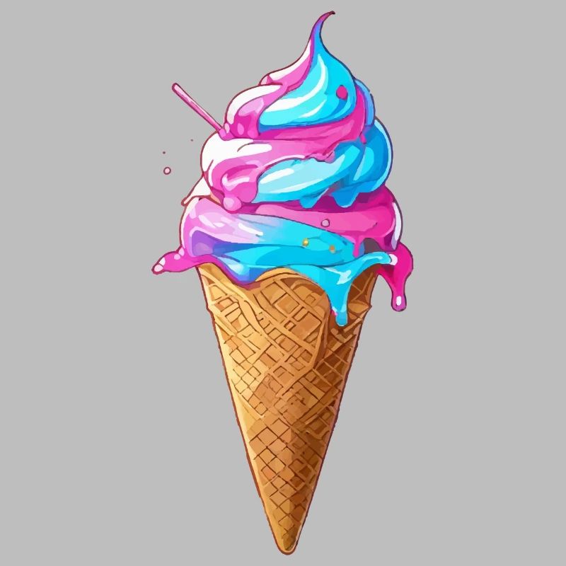 Délicieuse crème glacée | Cornet de crème glacée Synthwave