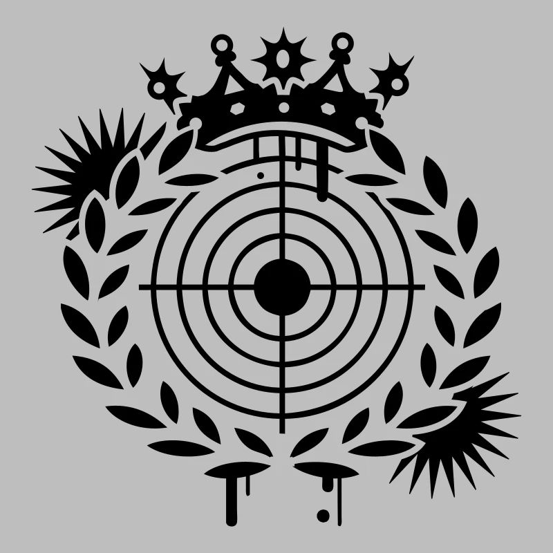 Target with a crown and laurel