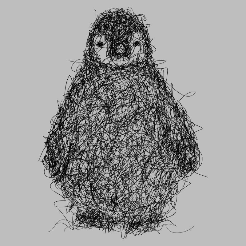 Scribbling penguin