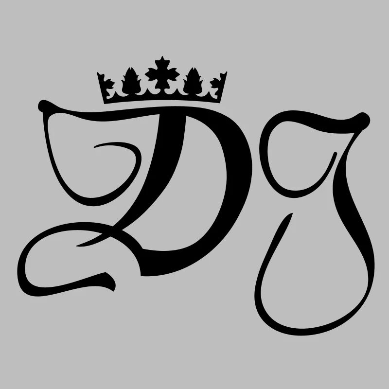 DJ- Discjockey- Monogramm mit Krone