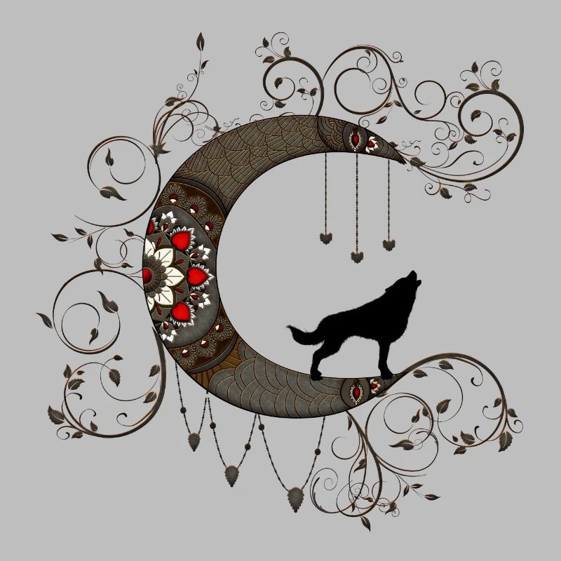 Merveilleuse lune avec le loup