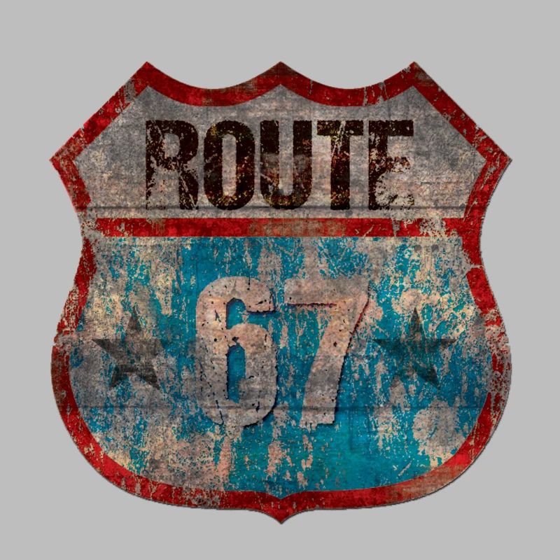 Rustic Route 67 Shield Design