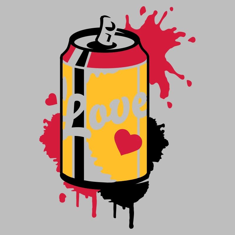 opened soda can in graffiti style