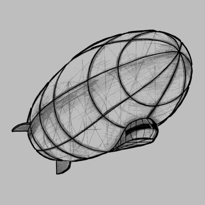 Zeppelin dessinant la perspective