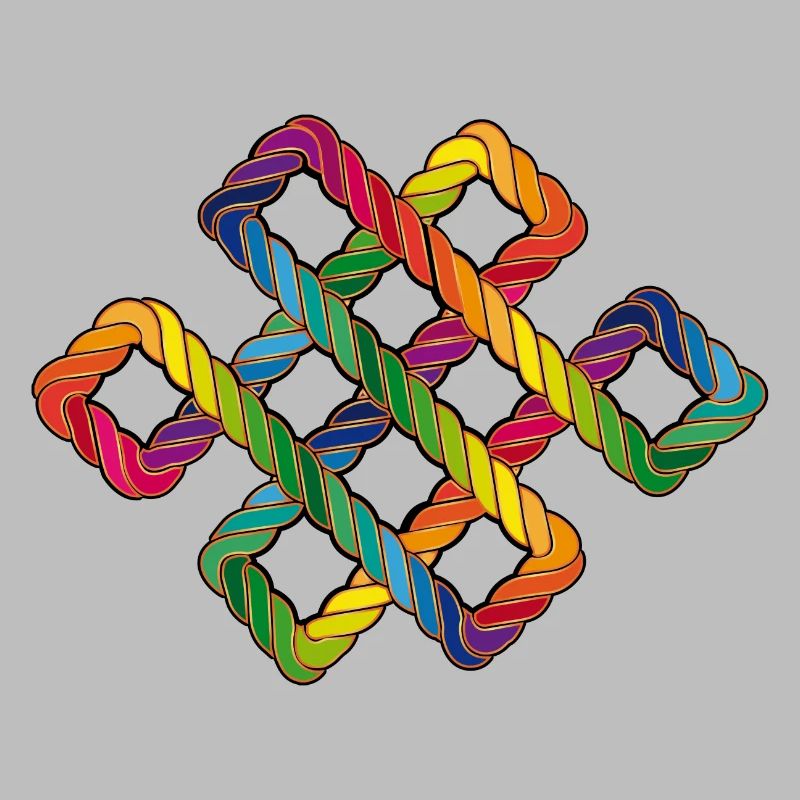 Buddhist endless knot rainbow